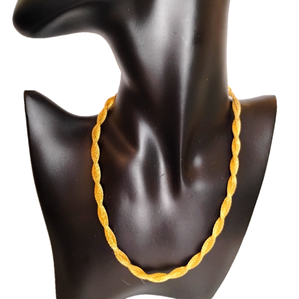 Signed Vintage Sarah Coventry Gold Tone Double Twist Mesh Chain